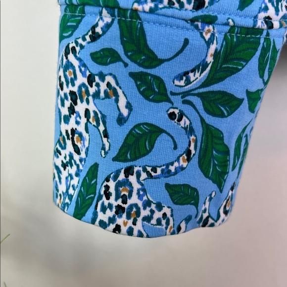 Lilly Pulitzer Melena Popover Leaping Leopards Half Zip Pullover Small - Picture 6 of 9